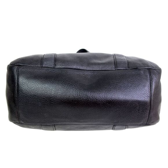 ROOMY Calvin Klein BLACK REAL LEATHER LOGO SHOULDER BAG HANDBAG TOTE HOBO PURSE - Picture 3 of 16